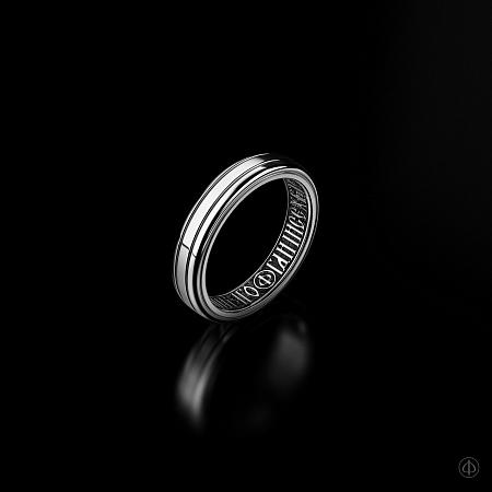 Кольцо из платины с молитвой Арт.056