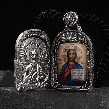 Подвес из белого золота 750 с финифтью Арт.049