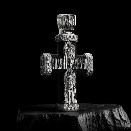 Крест из платины и чёрного дерева (эбена) Арт.013