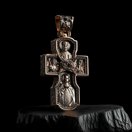 Крест из золота 585 и чёрного дерева (эбена) Арт.081