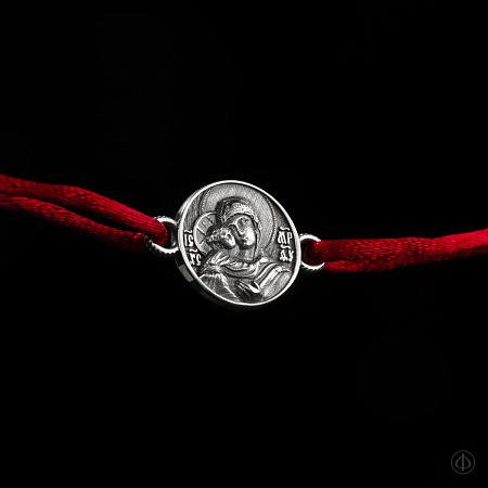 Браслет из серебра со шнуром, Арт.019
