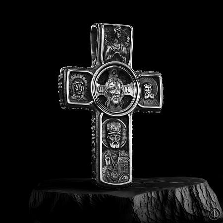 Крест из серебра "Спас" Арт.032