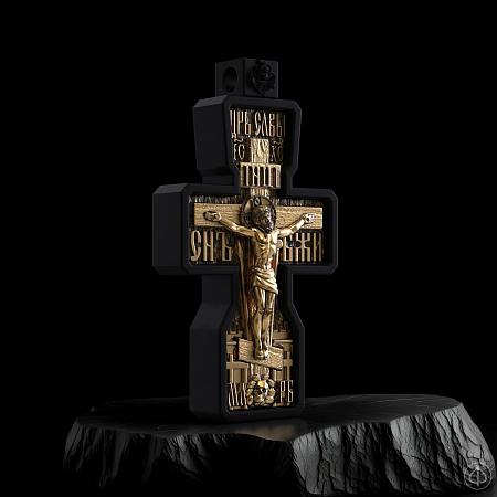 Крест из чёрного дерева (эбена) и золота 750 Арт.060