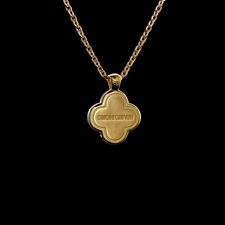 Крест из золота 750 с зеленой эмалью и бриллиантом Арт.121