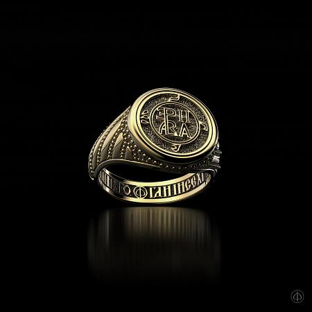 Кольцо из золота 585 с молитвой Арт.004