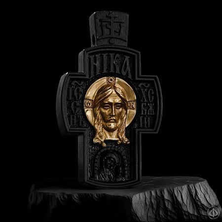 Крест из чёрного дерева (эбена) и золота 585 Арт.010