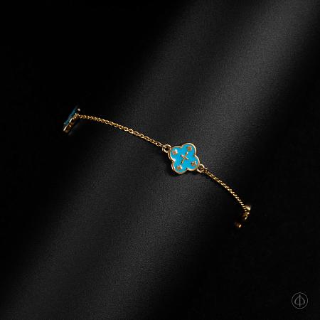 Браслет из золота 585 с эмалью и бриллиантами Арт.070