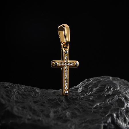 Крест из золота 750 с платиной и бриллиантами Арт.117