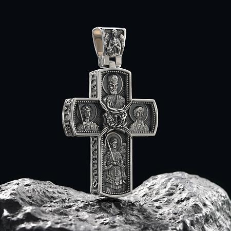 Крест из серебра, золота 585 и чёрного дерева (эбена) Арт.011