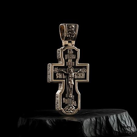 Крест из белого золота 750 с агатом Арт.102