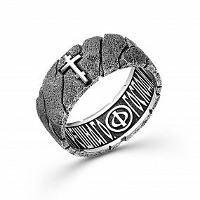 Кольцо из драгоценного металла с молитвой 035, Платина 950