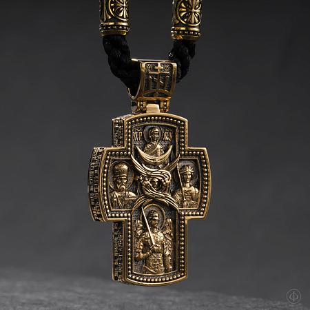 Крест из золота 750 пробы и чёрного дерева (эбена) 010