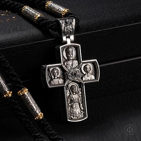 Крест из серебра, золота и чёрного дерева (эбена) 011