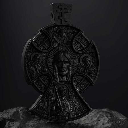 Крест из чёрного дерева (эбена) "Спас" Арт.005