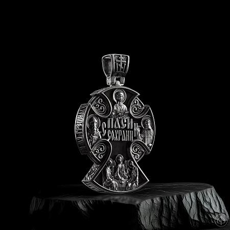 Крест из серебра, золота и чёрного дерева (эбена) Арт.050