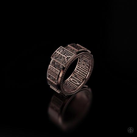 Кольцо-четки из золота 585 с молитвой, Арт.001