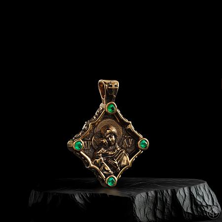 Подвес из золота 750 с изумрудами Арт.014