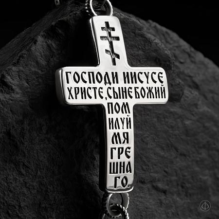 Браслет из серебра со шнуром, Арт.006