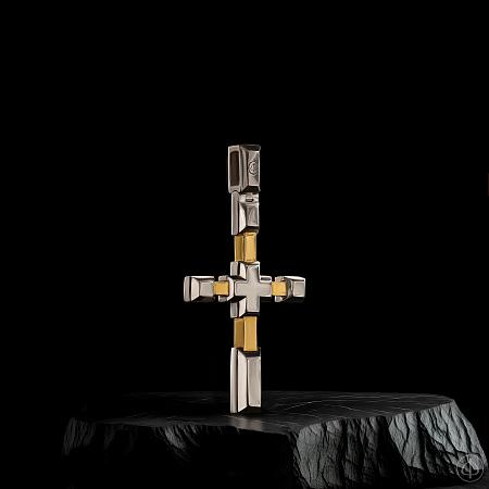 Крест из платины и золота 750 с бриллиантами Арт.123