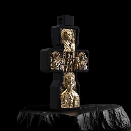 Крест из чёрного дерева (эбена) и золота 750 Арт.060