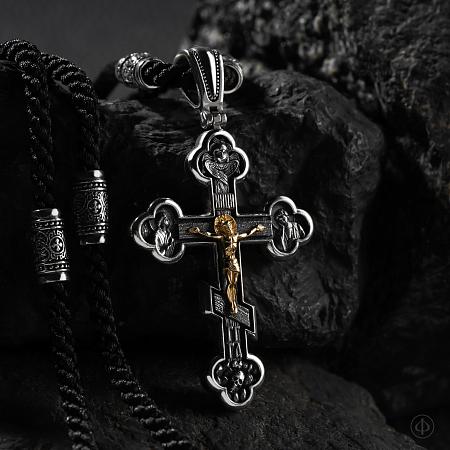 Крест из серебра и золота 585 Арт.099