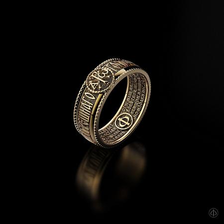 Кольцо из золота 750 с молитвой Арт.024