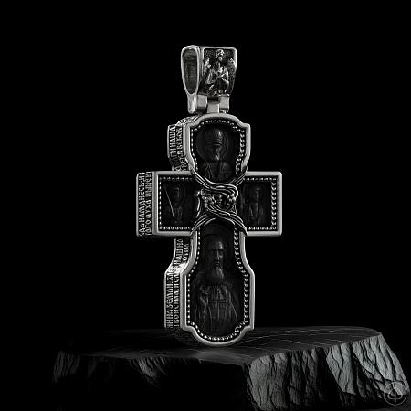 Крест из серебра и чёрного дерева (эбена) Арт.018