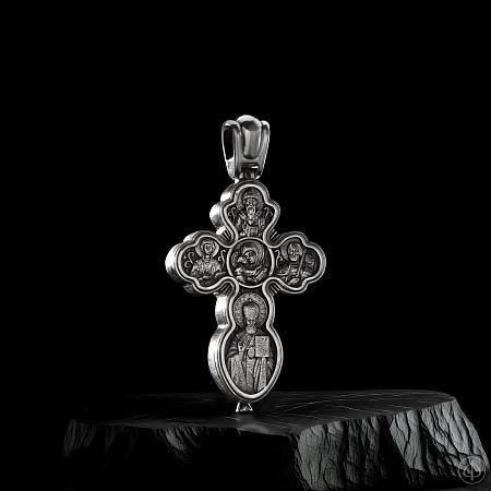 Крест мощевик из серебра Арт.100