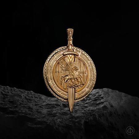 Подвес «Щит и Меч» из золота 750 Арт.010