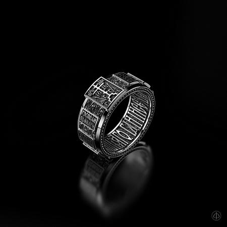 Кольцо-четки из серебра с молитвой, Арт.001