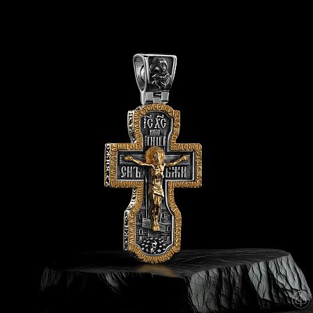Крест из серебра и золота 585 Арт.103