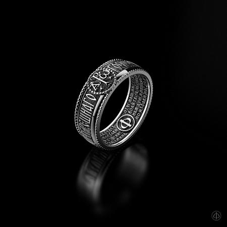 Кольцо из серебра с молитвой Арт.024