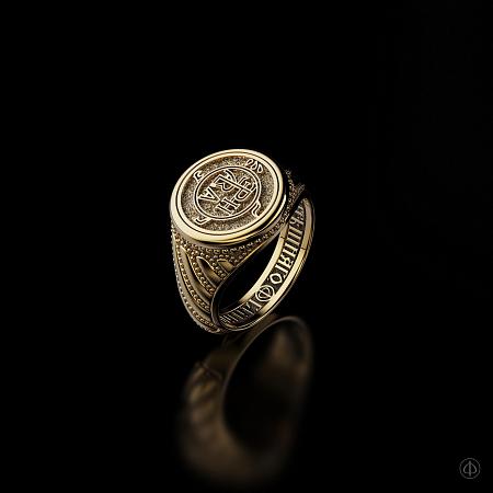 Кольцо из золота 585 с молитвой Арт.004