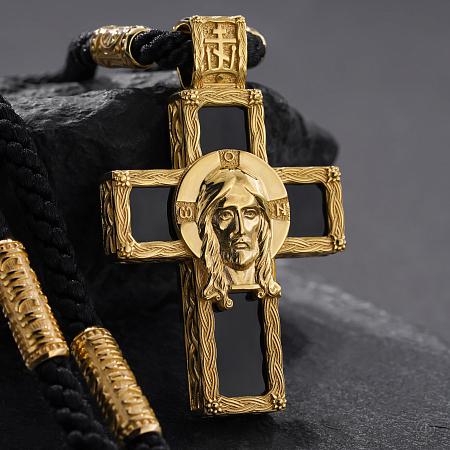 Крест из золота 585 пробы со вставкой 021