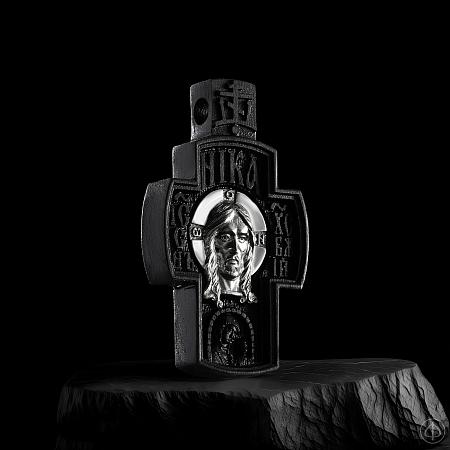 Крест из чёрного дерева (эбена) и платины Арт.010