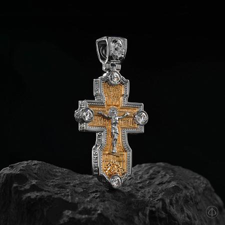 Крест из платины и золота 750 с бриллиантами Арт.083