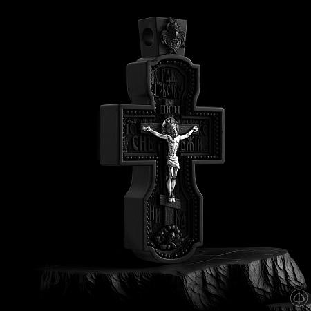 Крест из чёрного дерева (эбена) и серебра Арт.018