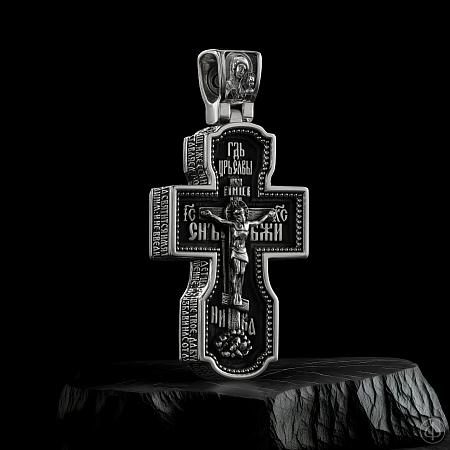 Крест из серебра и чёрного дерева (эбена) Арт.018