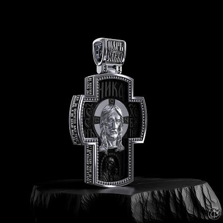 Крест из серебра и чёрного дерева (эбена) Арт.010