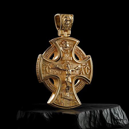 Крест "Борьба с соблазнами" из золота 585 Арт.024