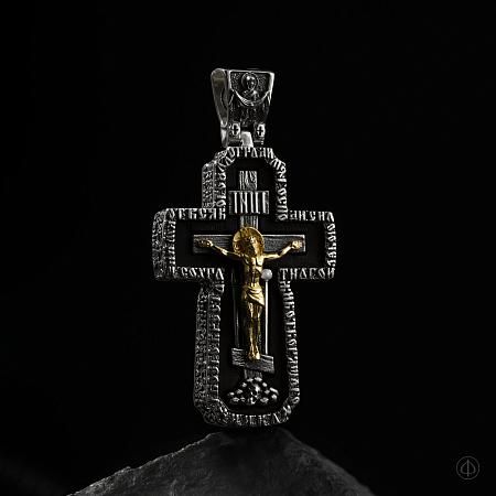 Крест из серебра, золота и чёрного дерева (эбена) Арт.001