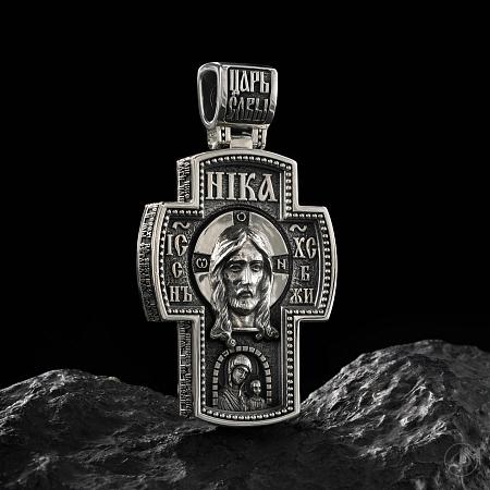 Крест из серебра "Спас" Арт.010