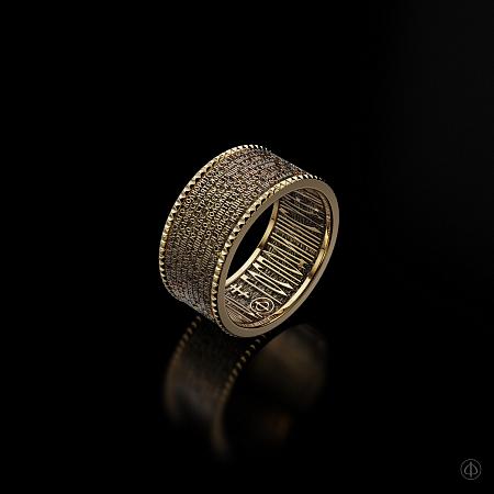 Кольцо из золота 750 с молитвой Арт.006