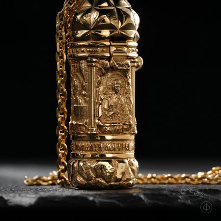 Колба-мощевик из золота 750 Арт.041