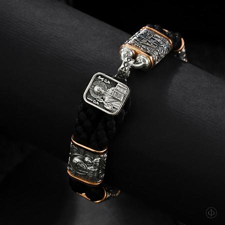 Браслет из серебра и золота 585 Арт.002