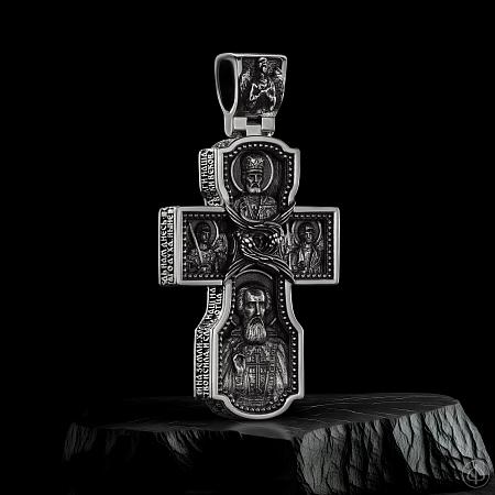 Крест из серебра и золота 585 Арт.018