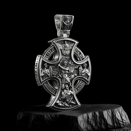 Крест из серебра и золота 585 Арт.024