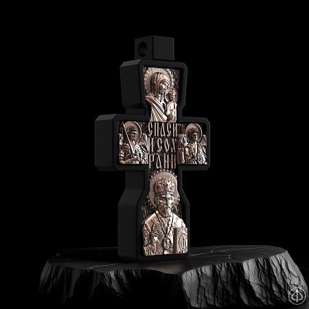 Крест из чёрного дерева (эбена) и золота 585 Арт.060