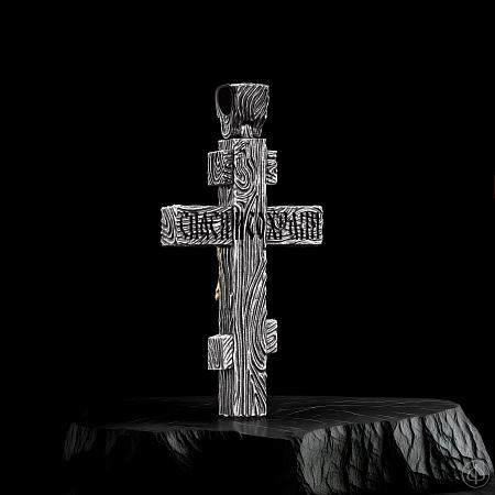 Крест из серебра и золота 585 Арт.076