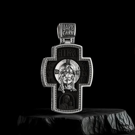 Крест из серебра и чёрного дерева (эбена) Арт.010